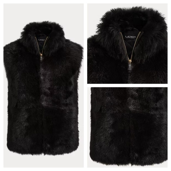 Lauren Ralph  Lauren Shearling Vest
Lauren Black size M NWT - Picture 3 of 13